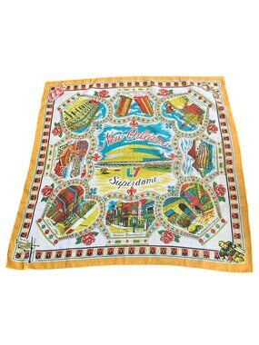 New Orleans Souvenir Scarf Vintage Superdome 1970s